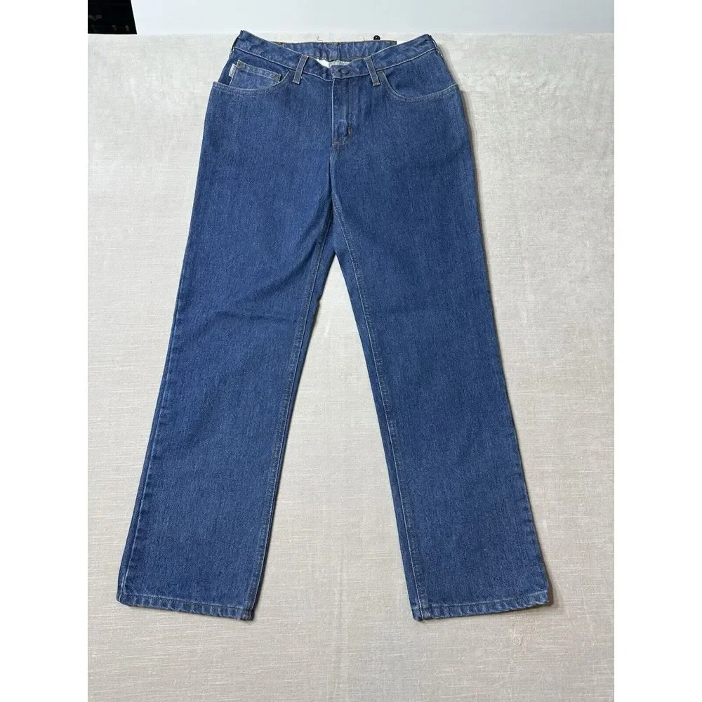 NWTS Carhartt WFRB 160 DNM Flame Resistant‎ FR Jeans Relaxed Fit Women's 10x32 - Picture 3 of 8